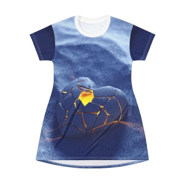 Blue Heart Women's T-Shirt Dress - Image 2