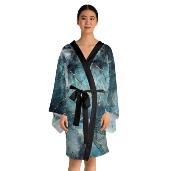 women's Long Sleeve Kimono Robe (AOP) - Image 9