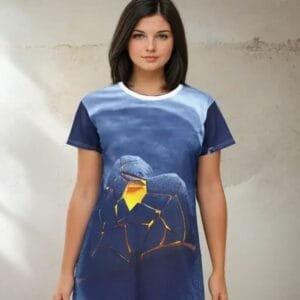 Blue Heart Women's T-Shirt Dress
