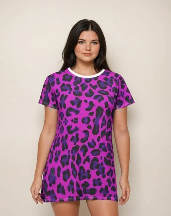 Purple Print women's T-Shirt Dress