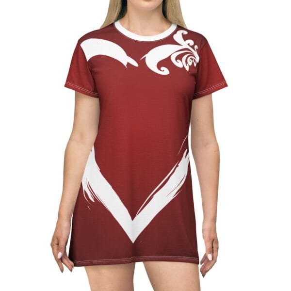 Red Heart women's T-Shirt Dress - Image 4