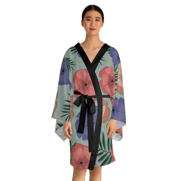 women's Long Sleeve Kimono Robe (AOP) - Image 9