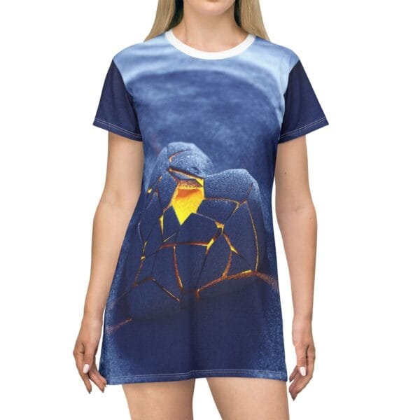 Blue Heart Women's T-Shirt Dress - Image 4
